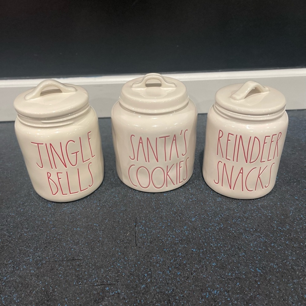 Rae dunn Christmas canister set of three